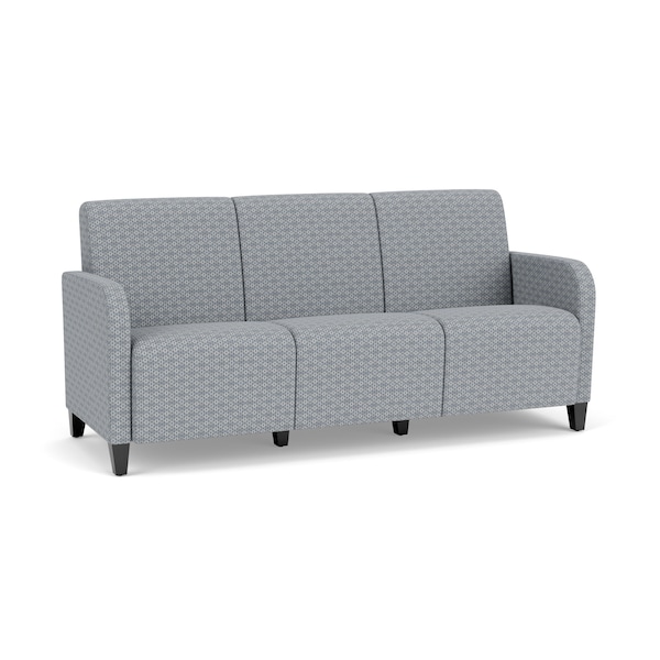 Lesro Siena Lounge Reception 3 Seat Tandem Seating No Center Arms, Black, RS Fog Upholstery SN3101 - main